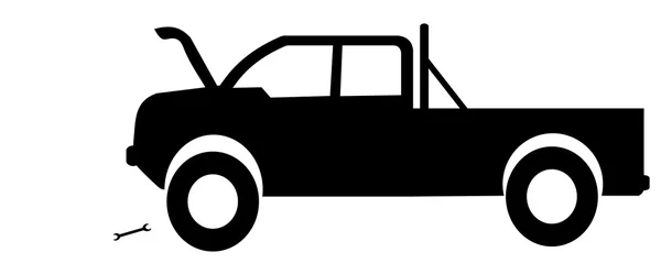 Réparation de voiture silhouette noire . — Image vectorielle