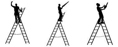 Siyah bir işçi silüeti.