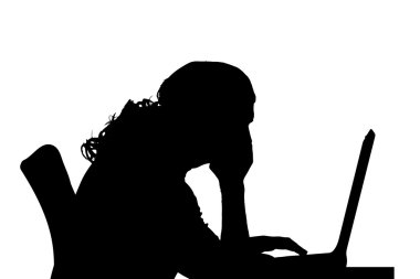 siyah bir adam silüeti.