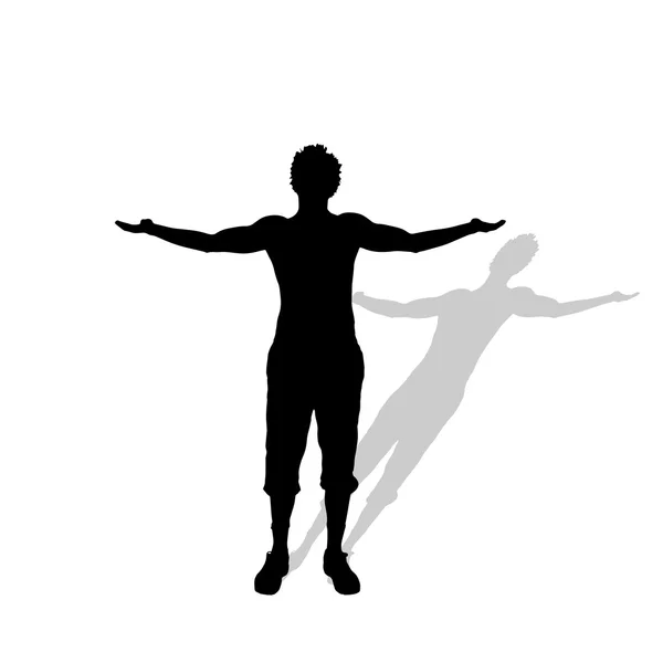 Black silhouette of a man. — Stock Vector