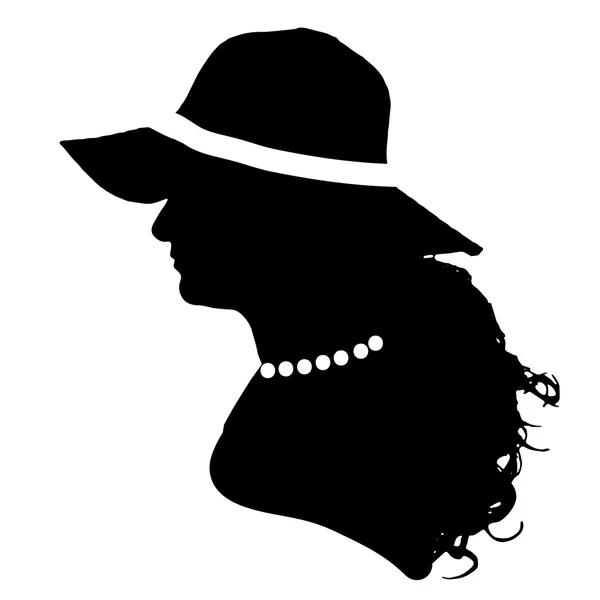 Silhouette der Frau im Gesichtsprofil. — Stockvektor