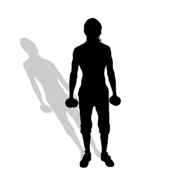 Zwart silhouet van een man. — Stockvector