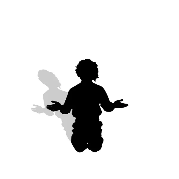 Silhouette noire de l'homme . — Image vectorielle