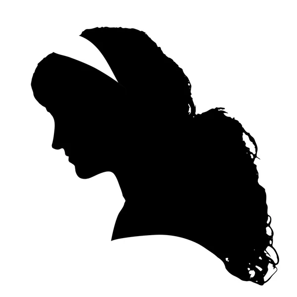 Silhouette der Frau im Gesichtsprofil. — Stockvektor