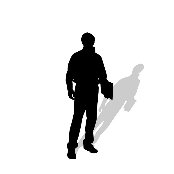 Silhouette noire d'un homme d'affaires . — Image vectorielle