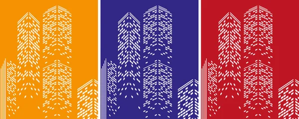 Rascacielos de diferentes colores — Vector de stock