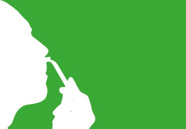 Beyaz siluet profili.