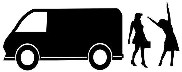 Silhouette du service de transport . — Image vectorielle
