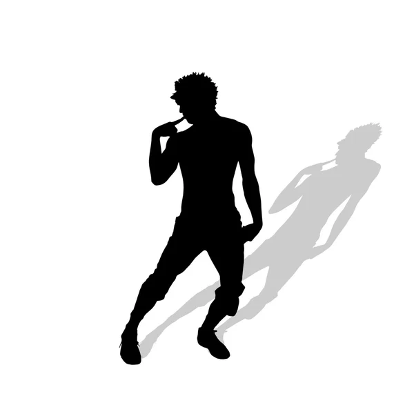 Silhouette noire d'un homme . — Image vectorielle