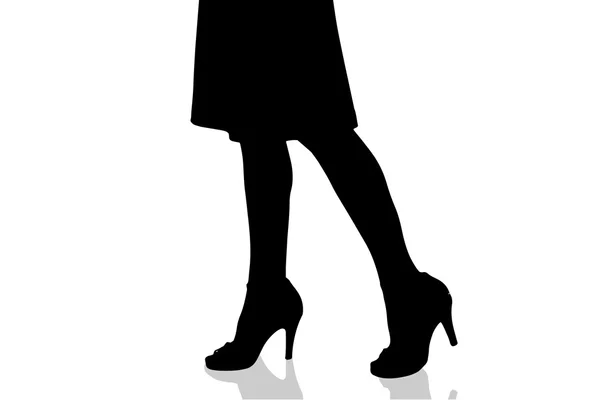 Silhouette des pieds féminins . — Image vectorielle