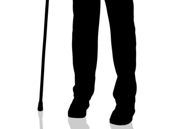 Erkek ayak silüeti.