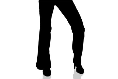 Kadın ayakları silüeti.