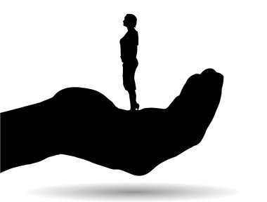 Palm'da bir kadın silüeti