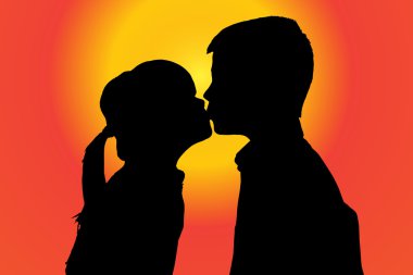 küçük çocuk silüeti.