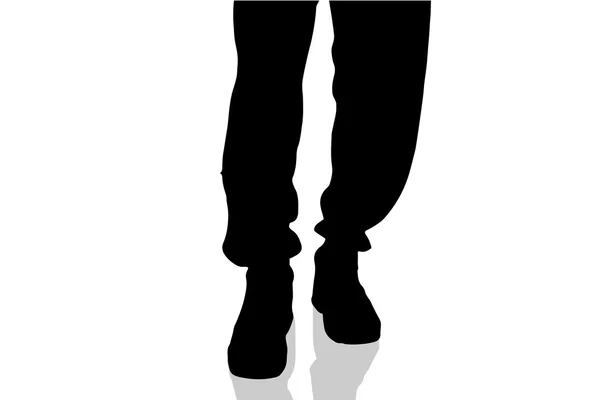Silhouette männlicher Füße. — Stockvektor