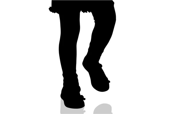 Silhouette dei piedi femminili . — Vettoriale Stock