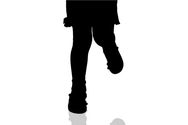 Silhouette de pieds d'enfant femelle . — Image vectorielle