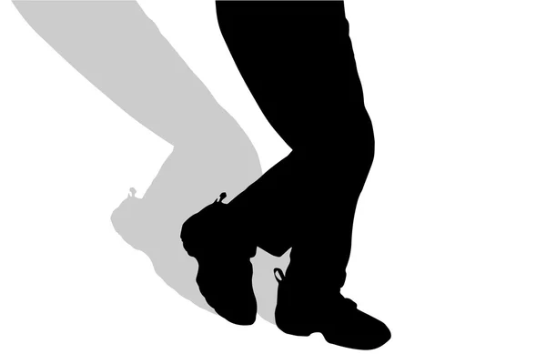 Silhouette des pieds d'enfant mâle . — Image vectorielle