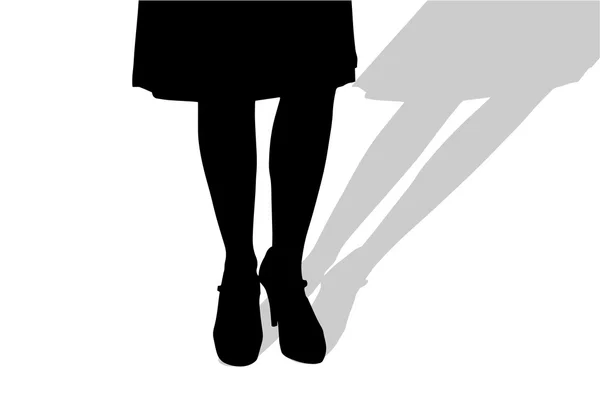 Silhouette des pieds féminins . — Image vectorielle