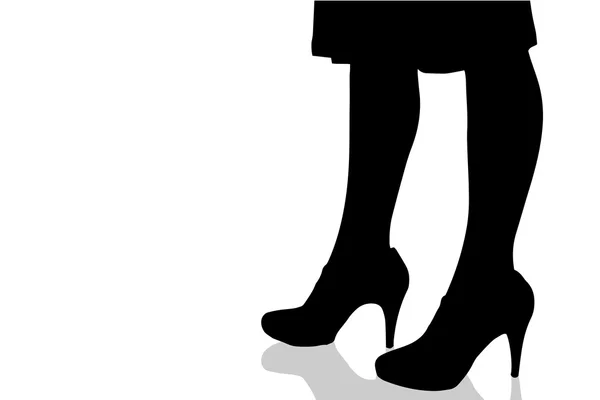 Silhouette dei piedi femminili . — Vettoriale Stock