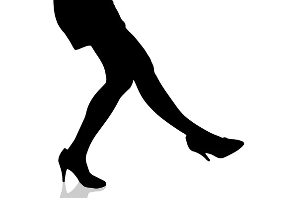 Silhouette des pieds féminins . — Image vectorielle