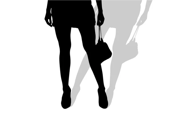 Silhouette des pieds féminins . — Image vectorielle