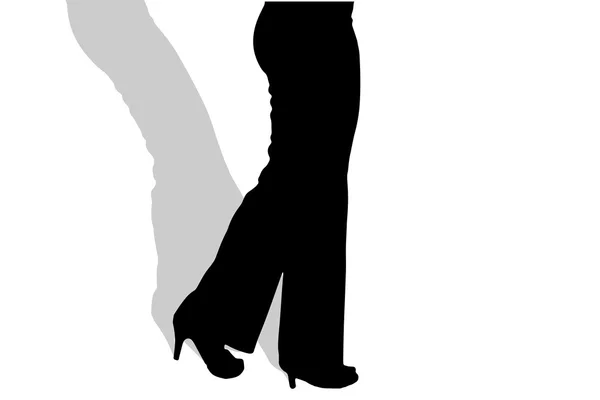 女性的脚的剪影. — 图库矢量图片