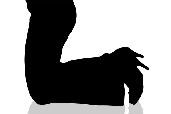 女性的脚的剪影. — 图库矢量图片