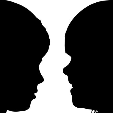 silhouette profile face children