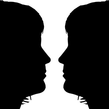 silhouette profile face men