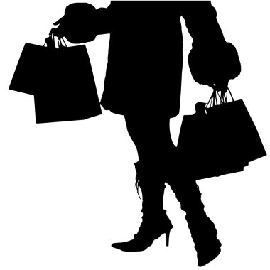 kadınla bir alışveriş çantası.