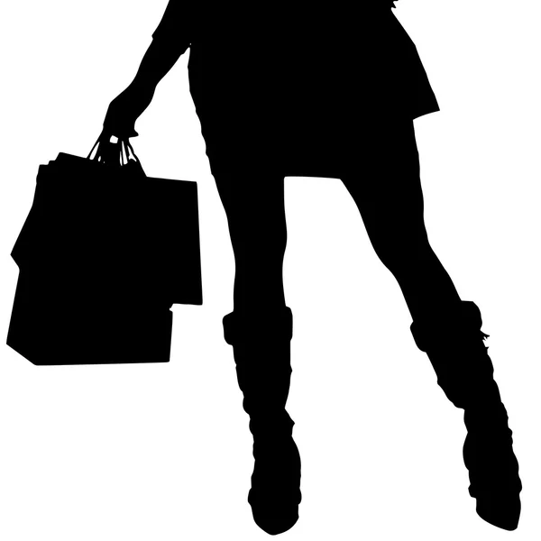 Femme avec un sac à provisions . — Image vectorielle