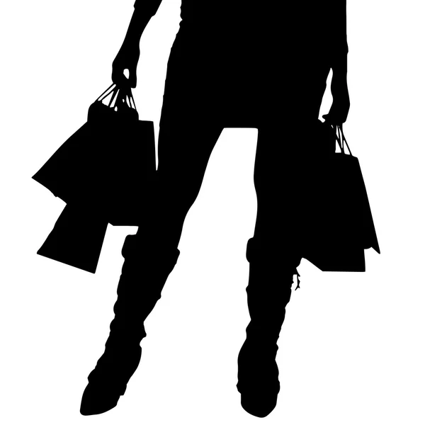 Femme avec un sac à provisions . — Image vectorielle