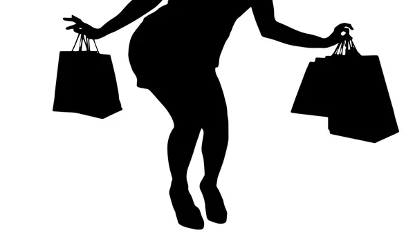 Mujer con una bolsa de compras . — Archivo Imágenes Vectoriales