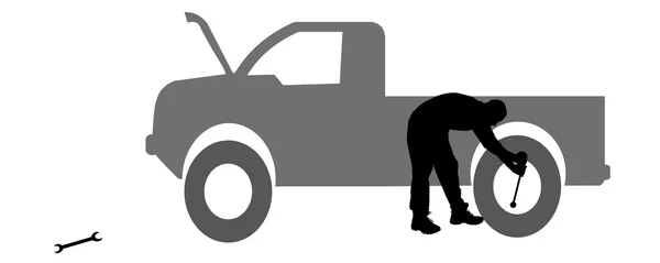 Silhouette Auto Reparaturen. — Stockvektor