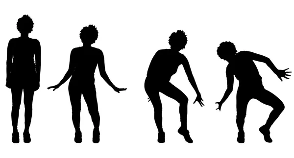 Silhouette d'une femme qui danse . — Image vectorielle