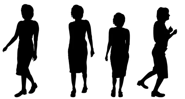 Silhouette d'une femme qui court . — Image vectorielle