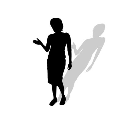 Black silhouette of businesswoman.