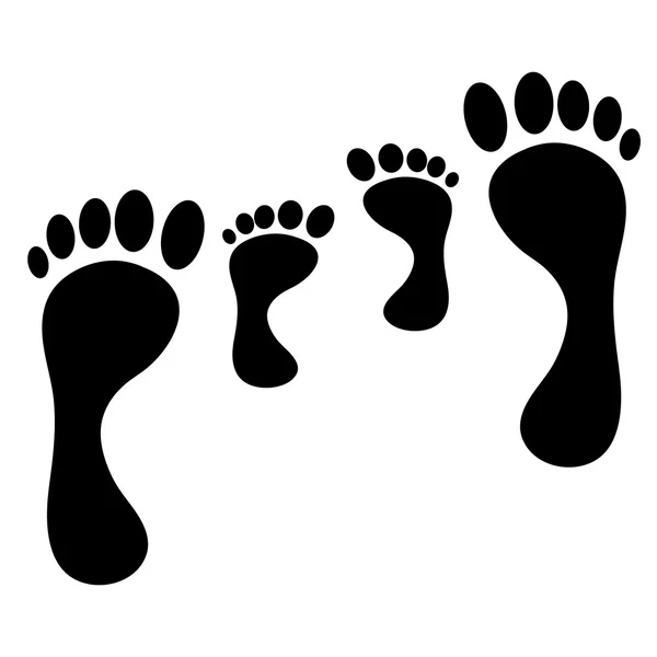 Human foot - footprints — Stock Vector