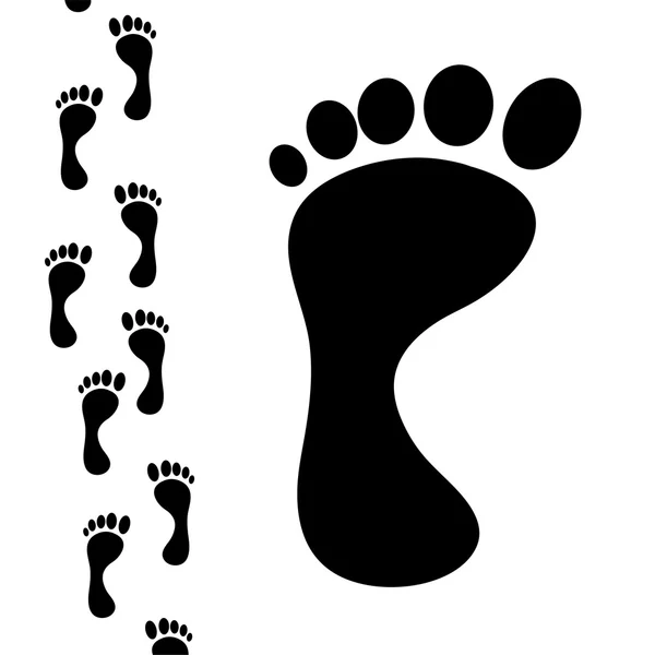 Human foot - footprints — Stock Vector