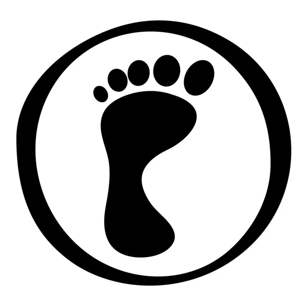 Zwarte menselijke voetafdruk — Stockvector