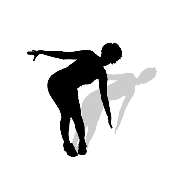 Силуэт женщины, которая танцует — стоковый вектор