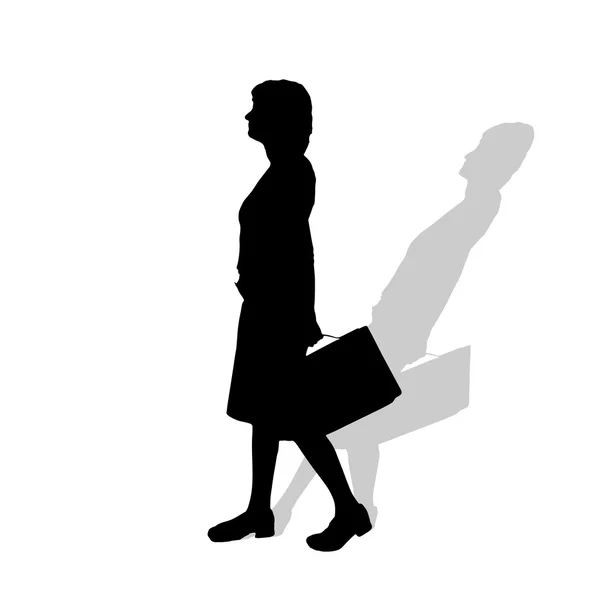 Black silhouette of businesswoman. — Stok Vektör