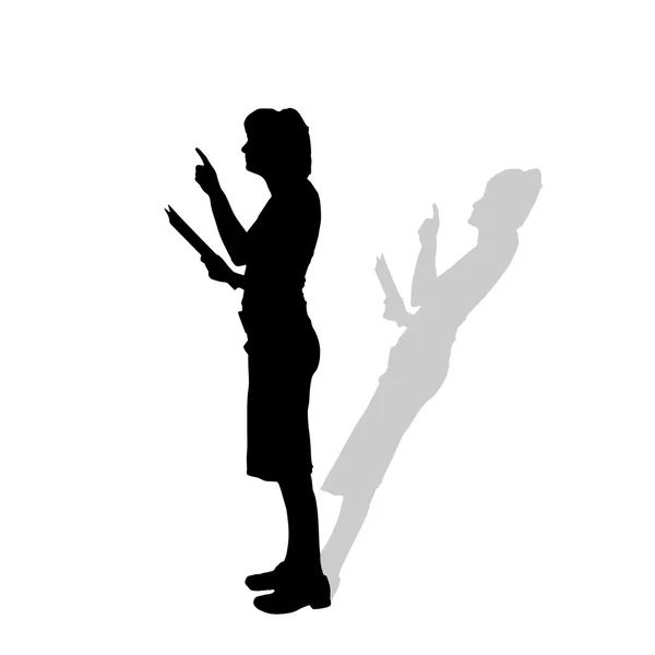 Black silhouette of businesswoman. — Stock Vector