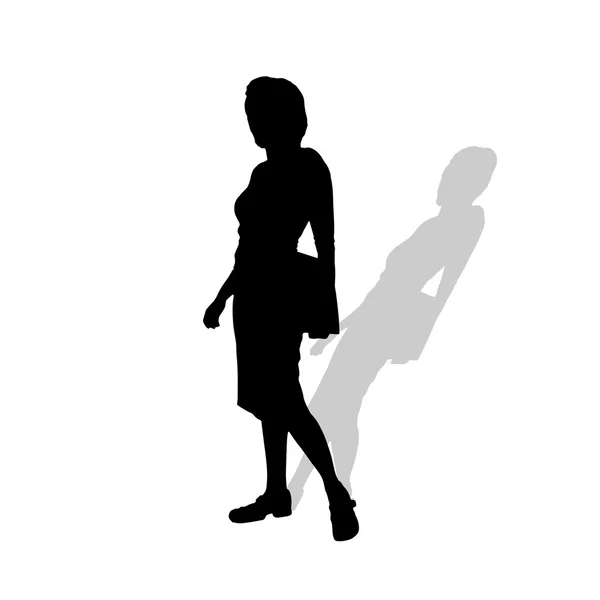 Black silhouette of businesswoman. — Stock vektor