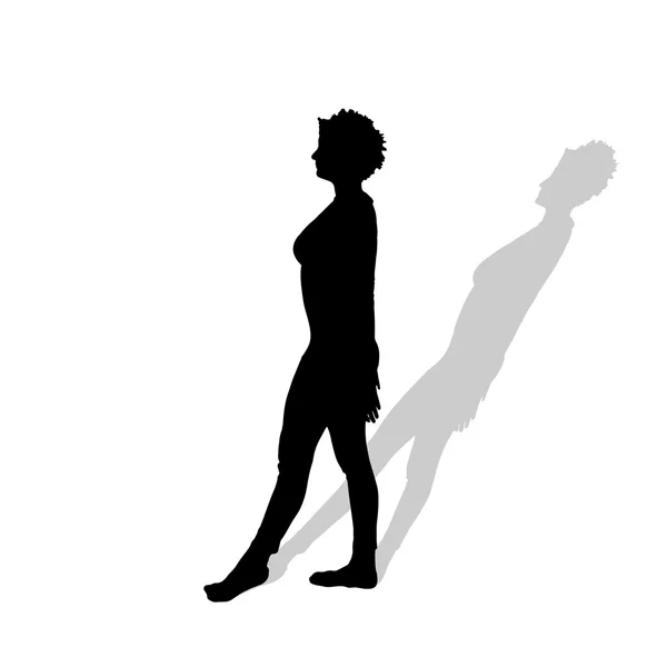 Silhouette noire d'une femme. — Image vectorielle