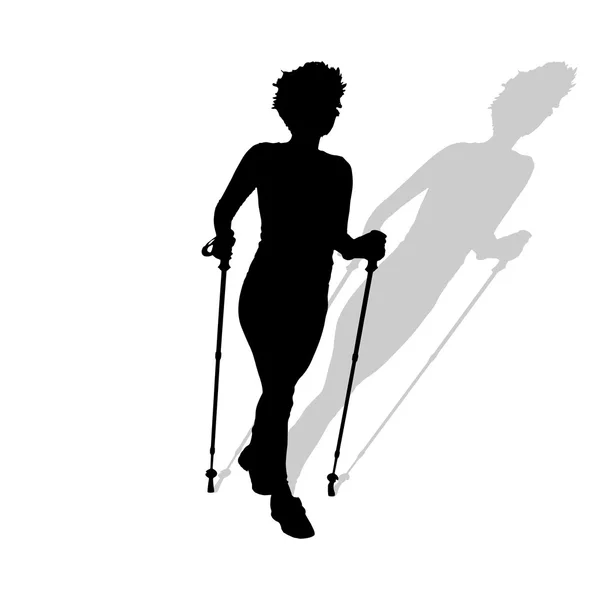 Schwarze Silhouette einer Frau. — Stockvektor