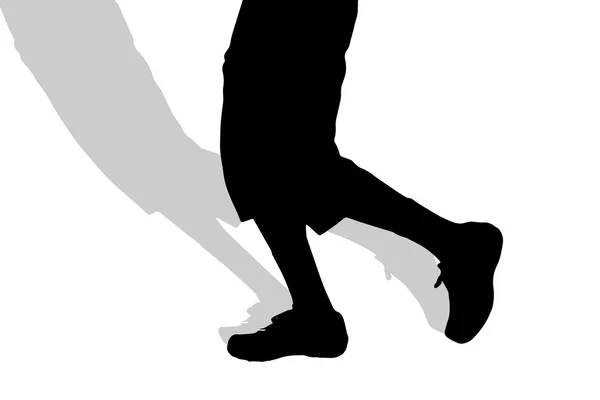 Silhouette des pieds masculins . — Image vectorielle