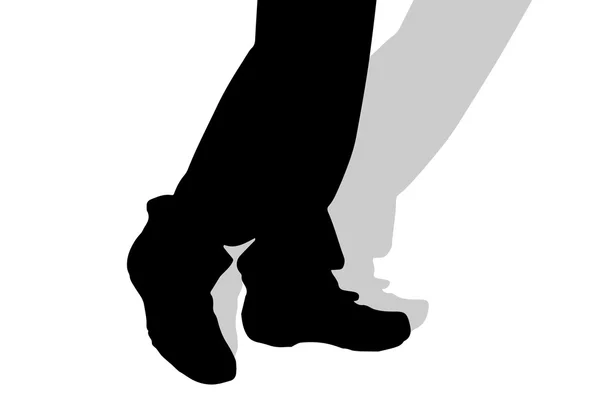 Silhouette des pieds masculins . — Image vectorielle