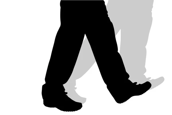 Silhouette dei piedi maschili . — Vettoriale Stock